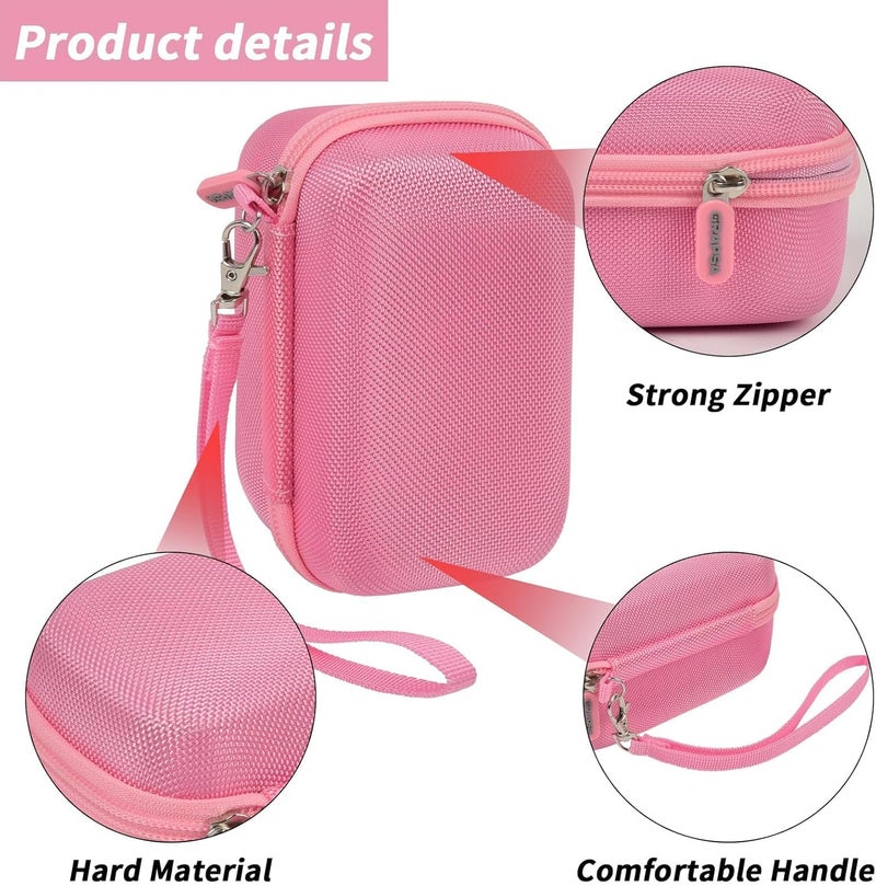 Grapsa Digital Camera Case Compatible with TEBNGIHNM for Duluvulu for Oiadek for zheozeig for Zostuic for Toiauaha 4K Vlogging Camera. Storage Holder Bag for Canon PowerShot (Box Only) - Pink - Image 3